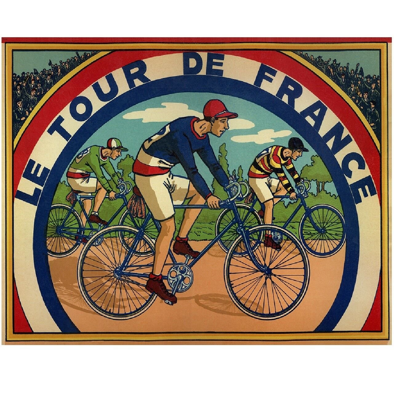 Bicycle Poster Tour de France Board Game Fine Art Vintage Poster 24" x 36"