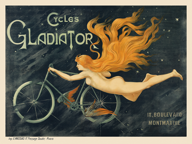 1895 Cycles Gladiator Fine Art Bicycle Vintage Cycling Poster
