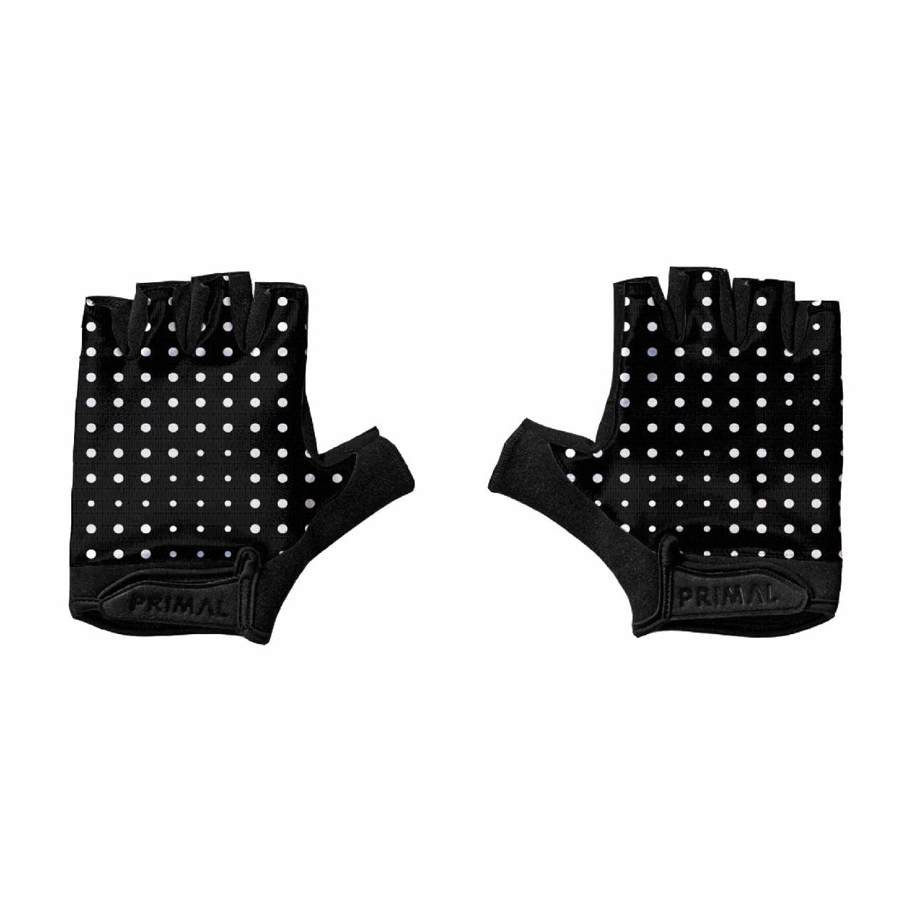 Primal Wear Reflective Black Dot Short Finger Padded Cycling Gloves