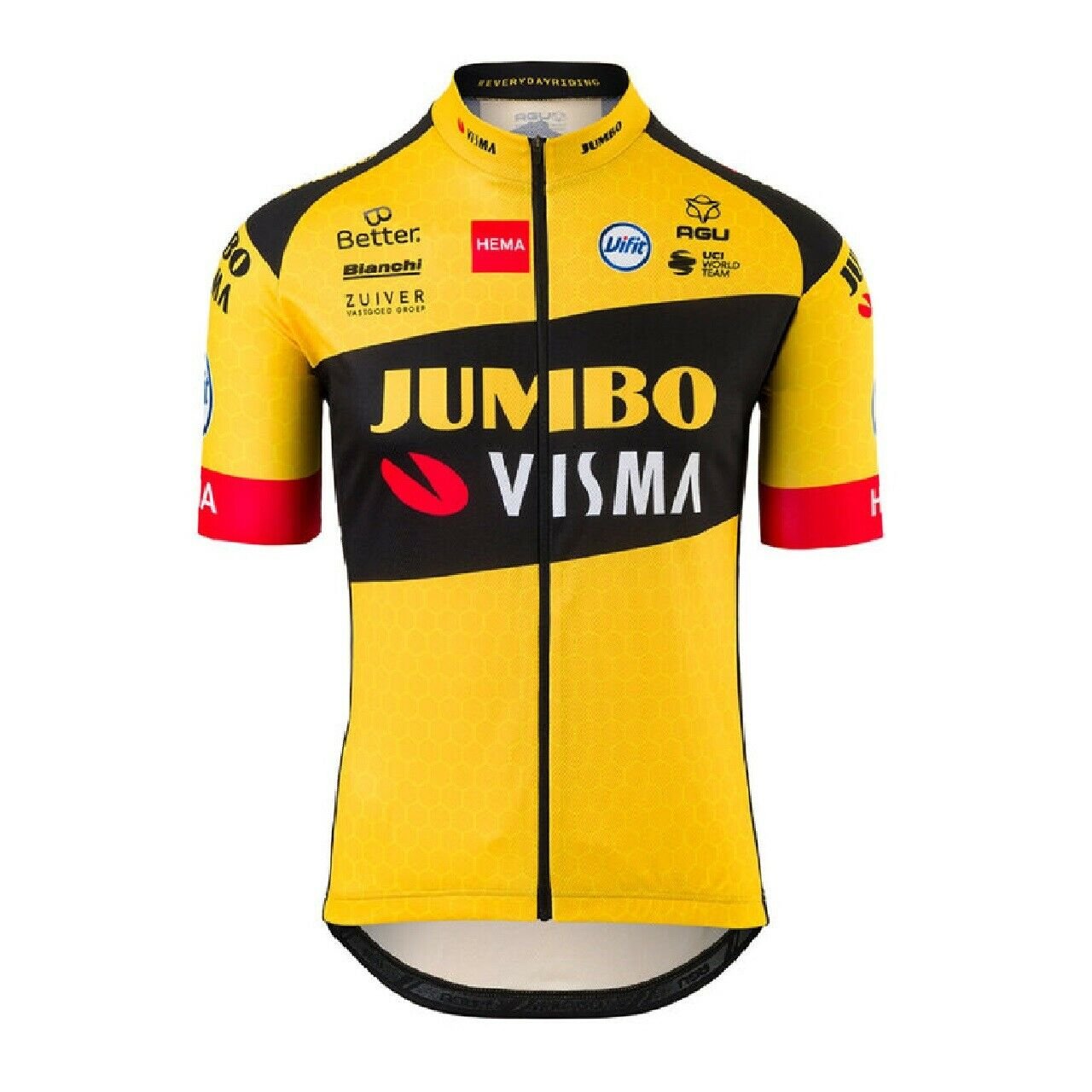 Cycling Jersey AGU Team Jumbo Visma Short Sleeve Cycling jersey Yellow