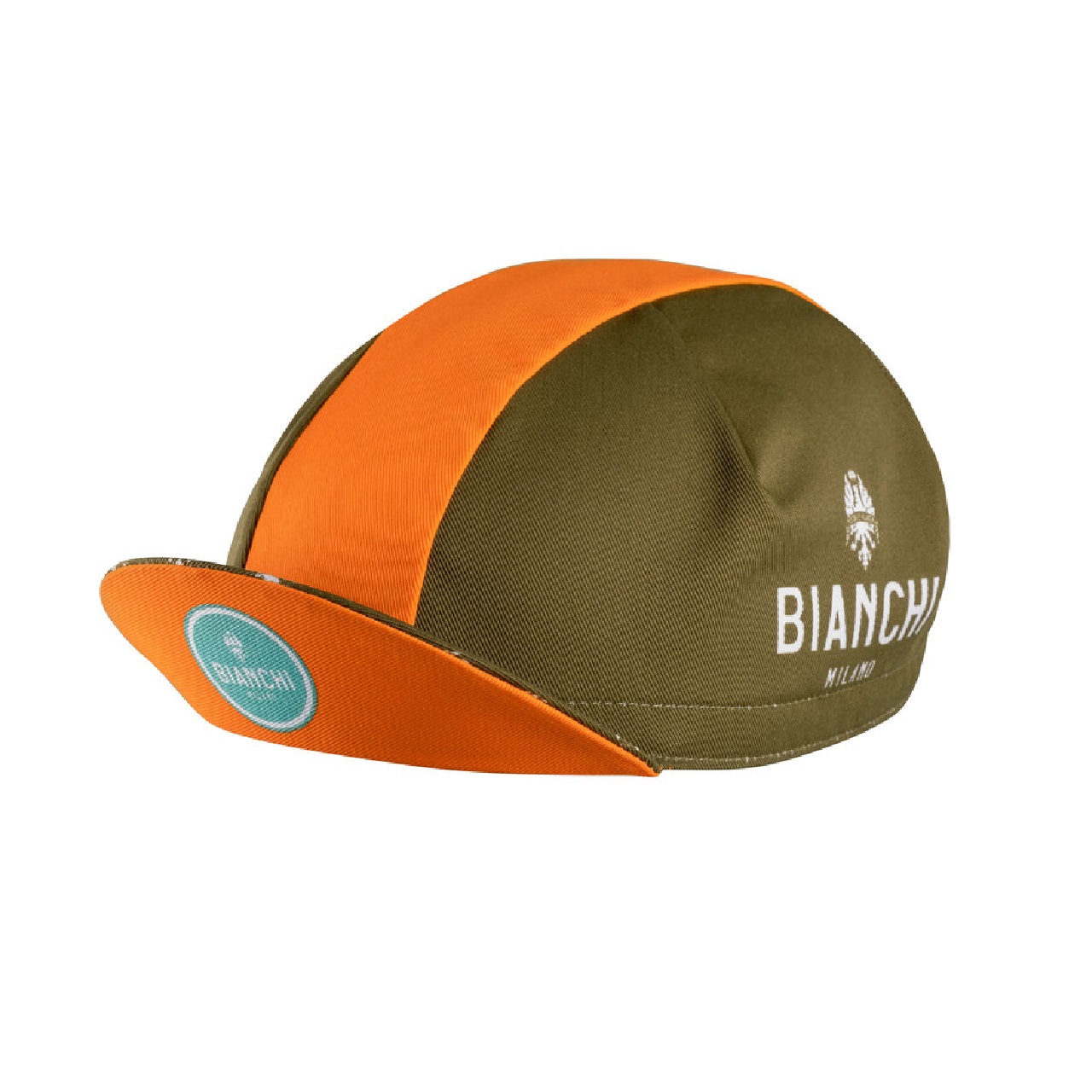 Bianchi Summer cycling Cap Olive/Orange