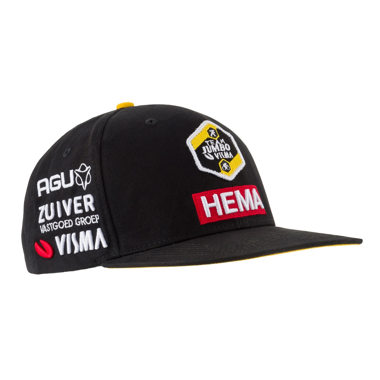 AGU Team Jumbo-Visma Flat Brim Podium Snapback Cap Cycling Hat