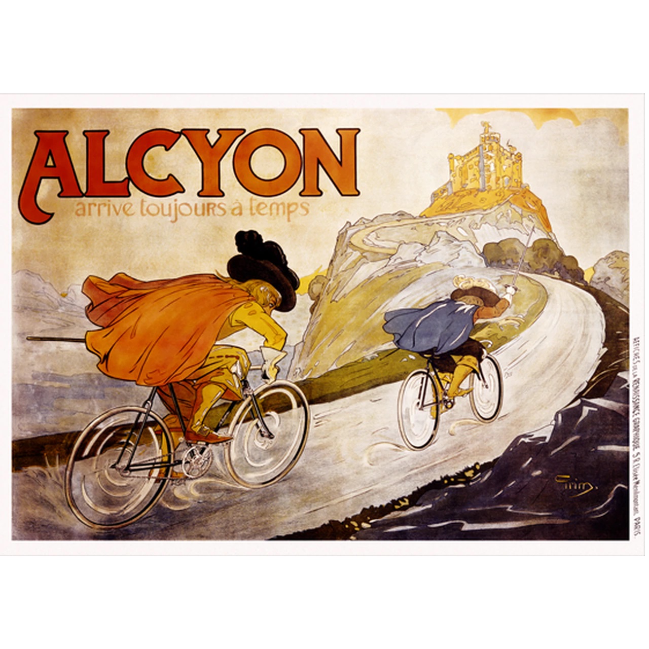 Alcyon Musketeers Bicycle Poster Vintage Bicycling Art Poster