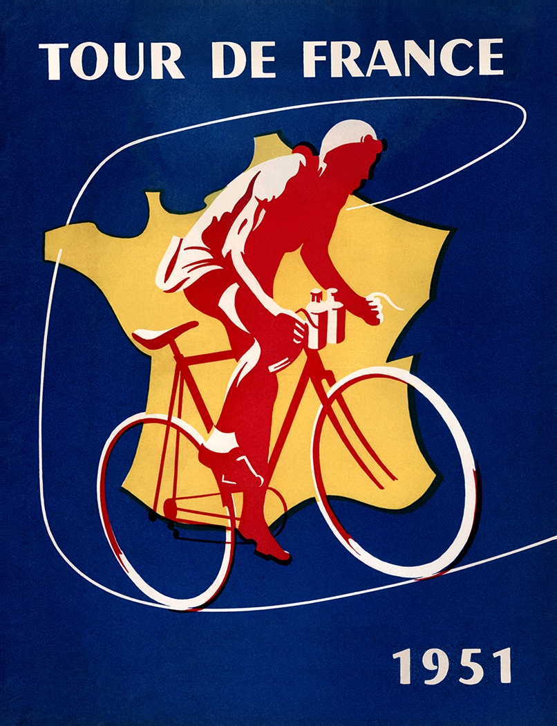 1951 Tour De France Poster Vintage Bicycle Poster