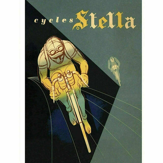 Cycling Poster Cycles Stella Cycling Poster Vintage Bicycling Art Poster