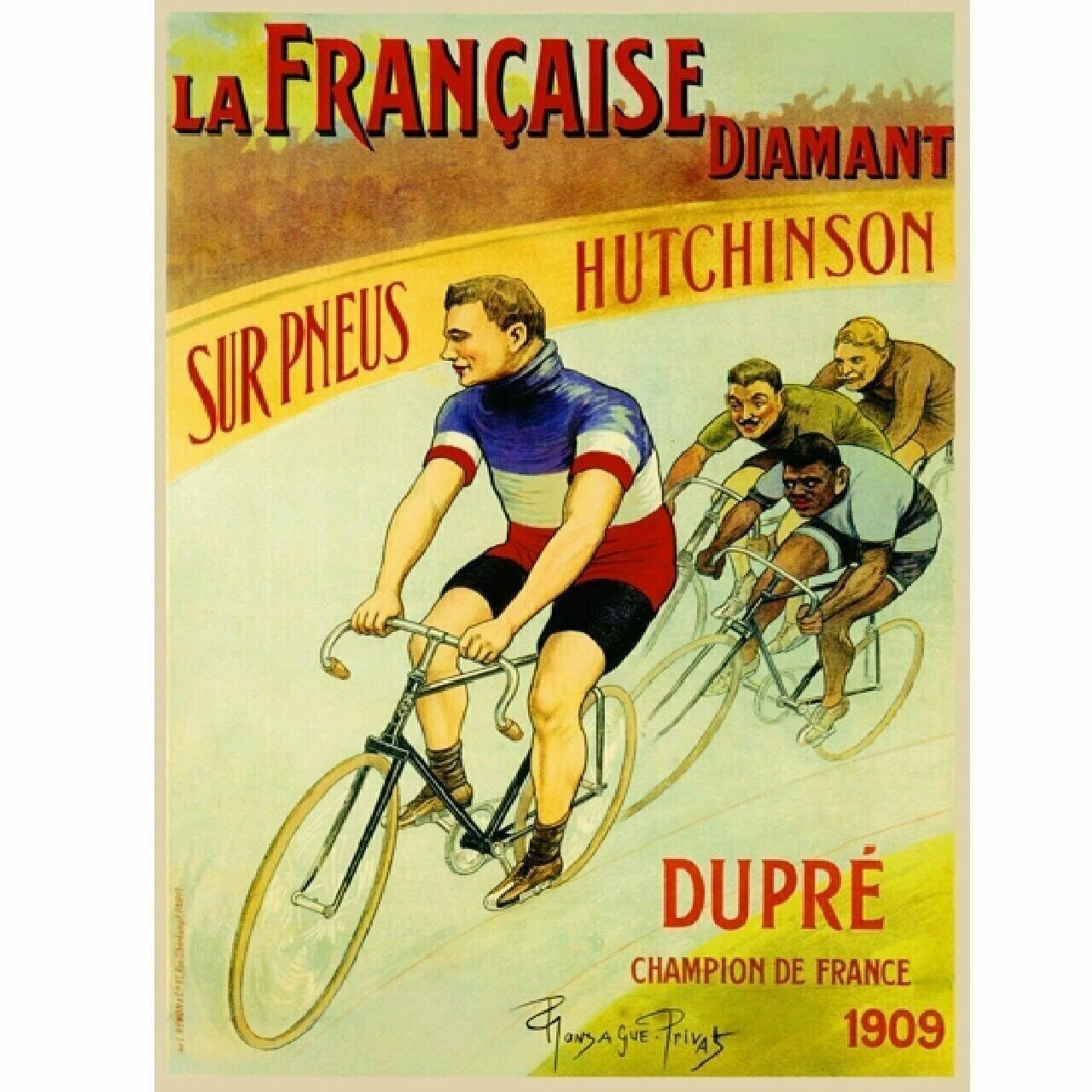 Cycling Poster La Francaise Diamant Poster VIntage Bike Fine Art  24" x 36"