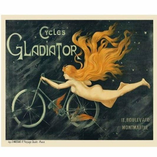 Cycling Poster Cycles Gladiator II Poster Vintage Bicycle Poster - 24" x 36"