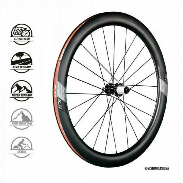 Vision SC55 TL Carbon 700c Clincher DB Center Lock Wheelset Shimano 11 spd