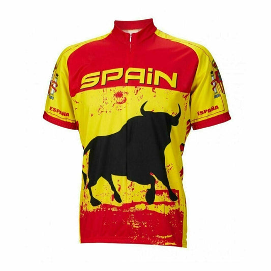 Spain Bull Power Short sleeve Full zip men's cycling jersey