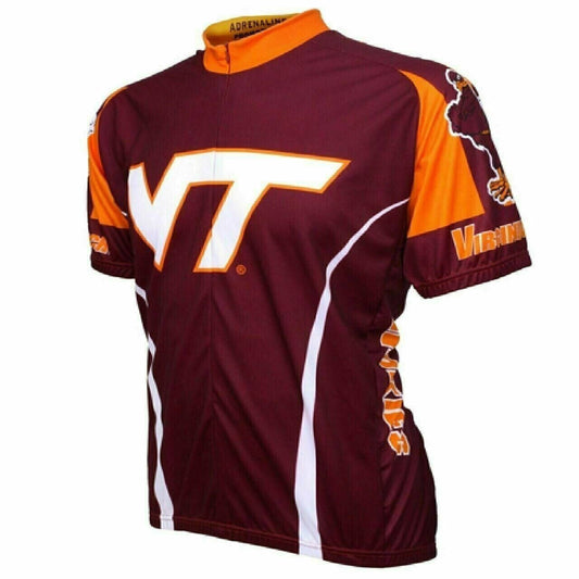 Cycling Jersey Virginia Tech Hokies Full zip Men's Short Sleeve