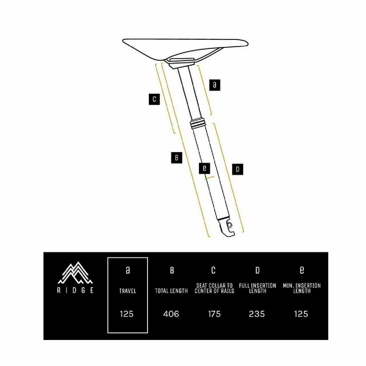 PNW Ridge Dropper Seatpost 31.6mm -125mm travel Dropper Post