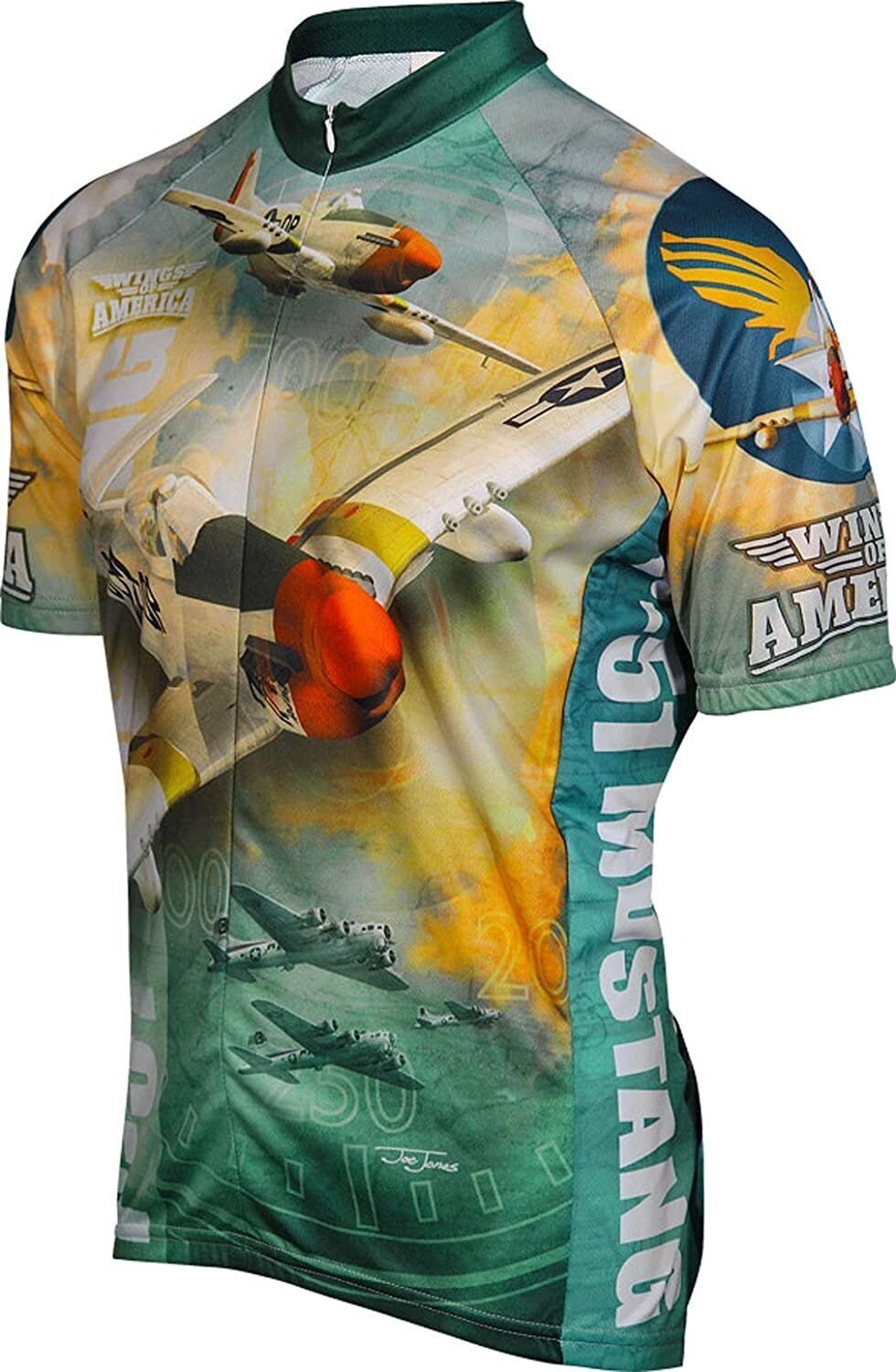 World Jerseys Men's P-51 Mustang Airplane Cycling Jersey