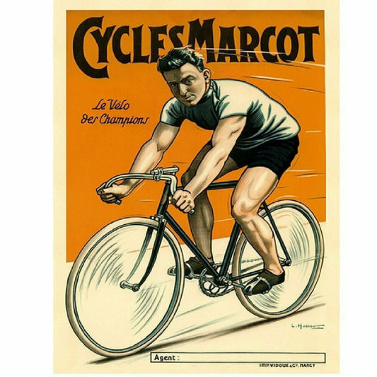 Cycling Poster Cycles Marcot Poster Vintage Bike Fine Art Bicycle 11" x 17"