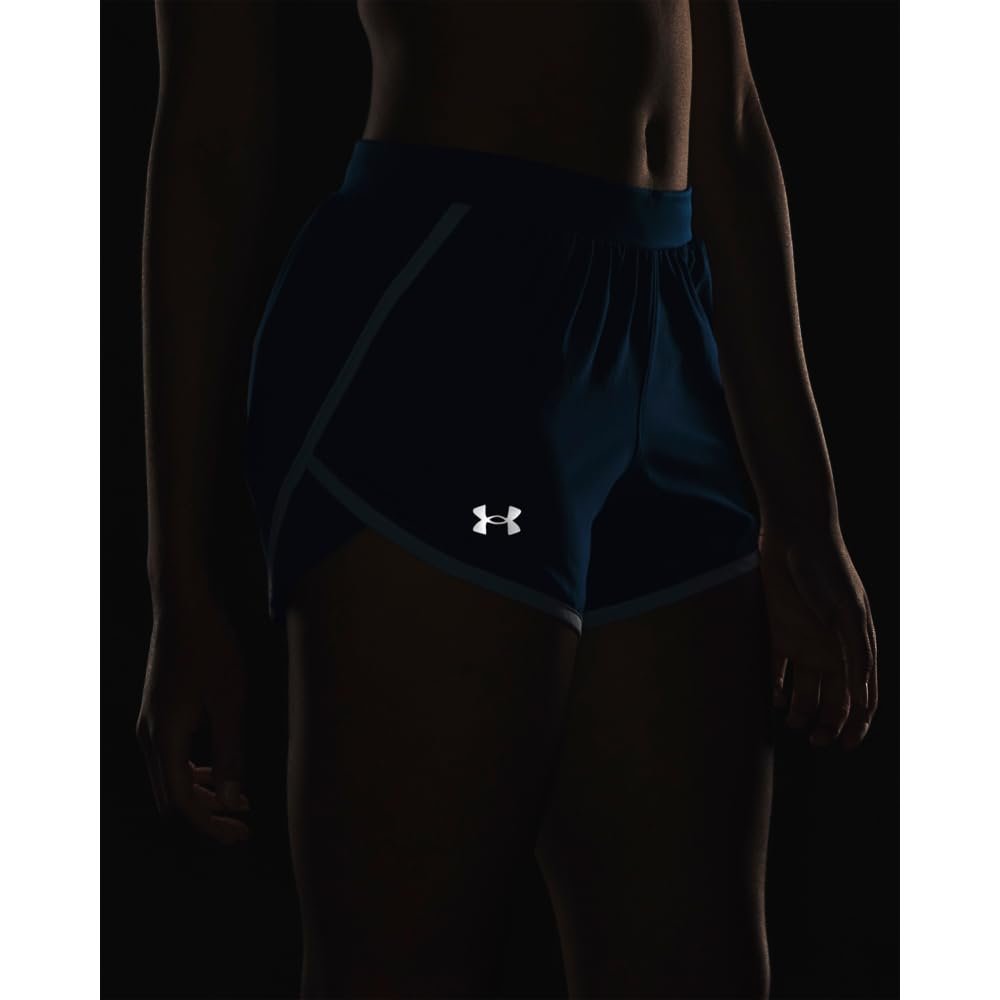 Under Armour Women's Fly by 2.0 Running Shorts, (426) Varsity Blue/Blizzard/Reflective, Large