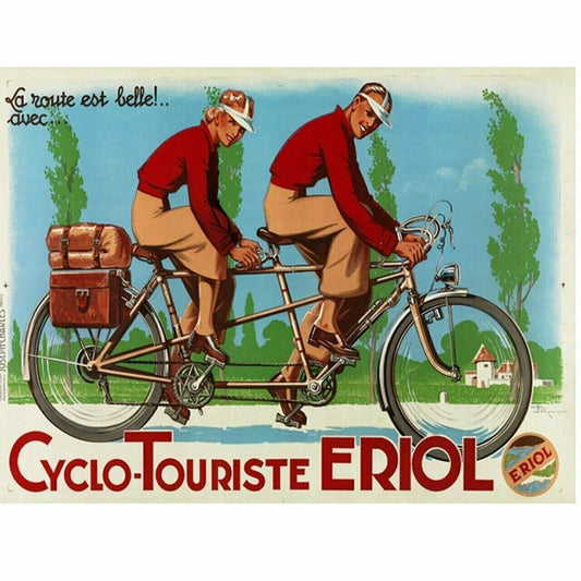 Cycling Poster Cyclo-Touriste ERIOL Vintage Bicycling Art Poster by Le Monnier