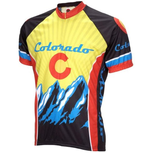 World Jerseys Colorado Cycling Jersey Men's Full Zip Short Sleeve