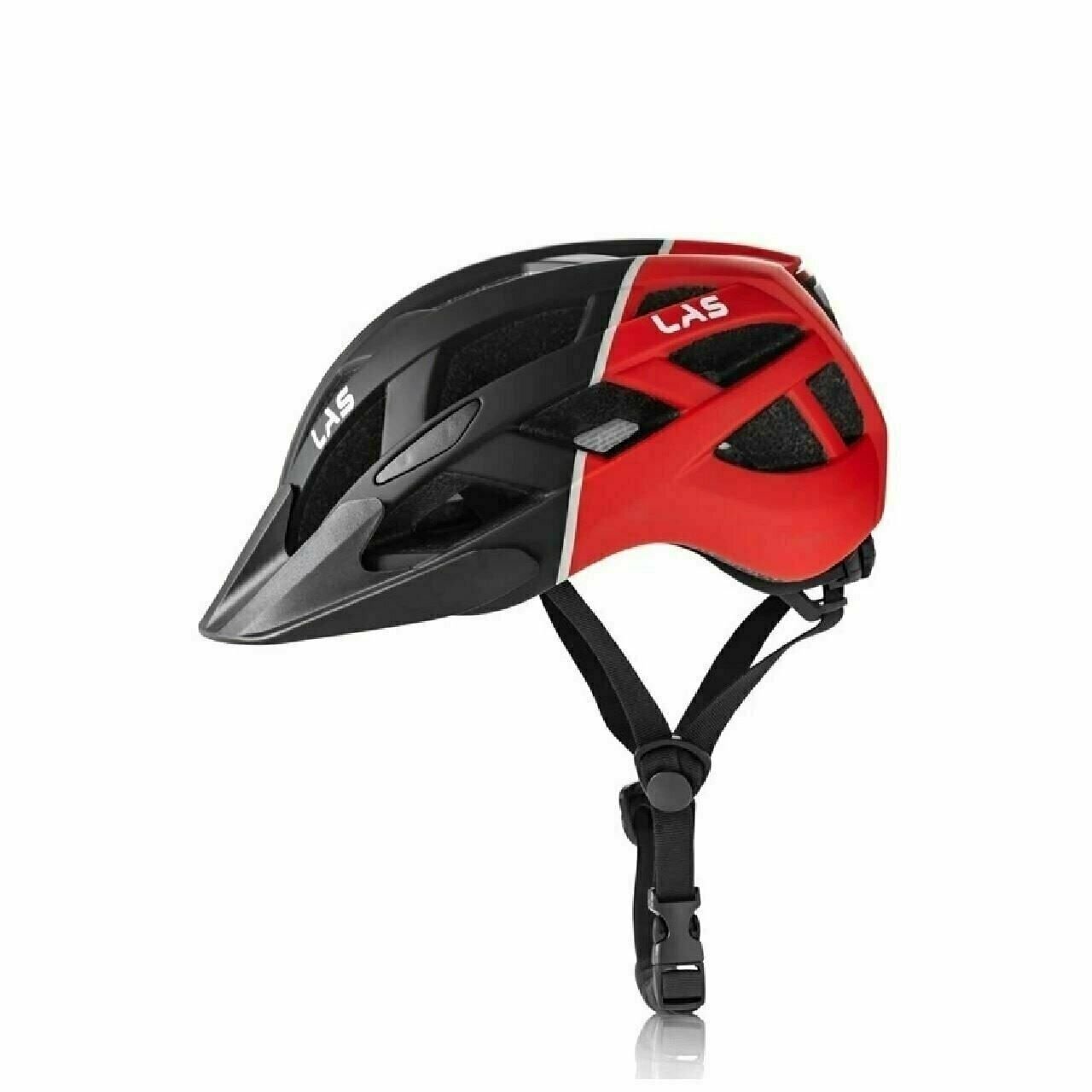 Cycling Helmet LAS Enigma Mountain Bike Helmet w/Removable Visor Black/Red