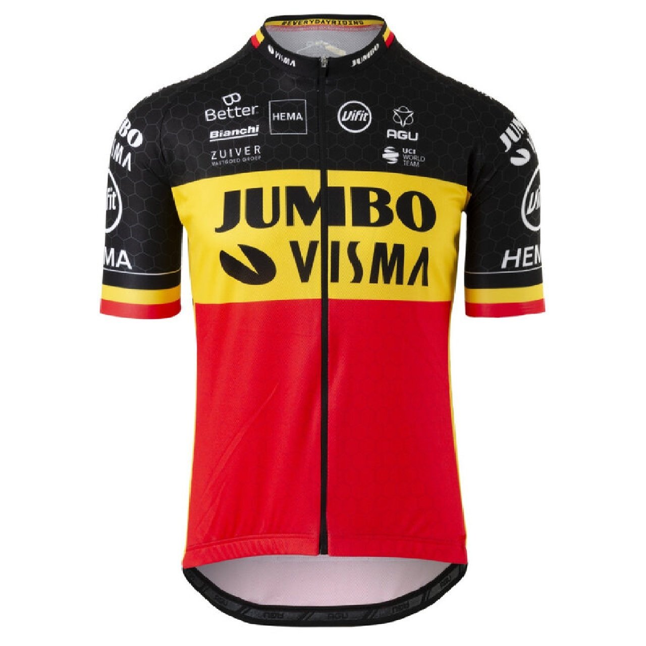 Team Jumbo Visma Short Sleeve Cycling jersey Belgium Nation Champion