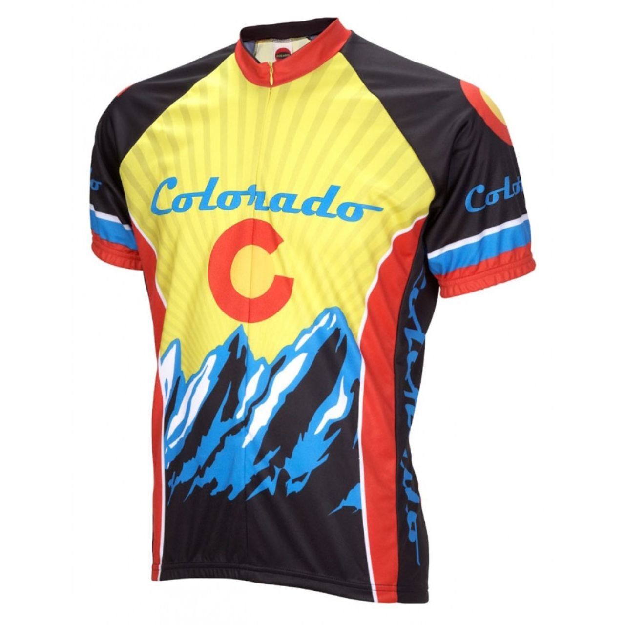 World Jerseys Colorado Cycling Jersey Men's Full Zip Short Sleeve