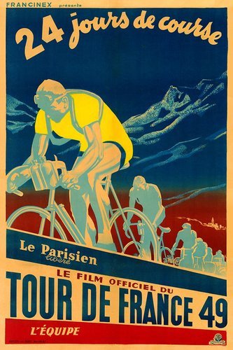 Bicycle Poster 1949 Tour De France vintage bicycle art