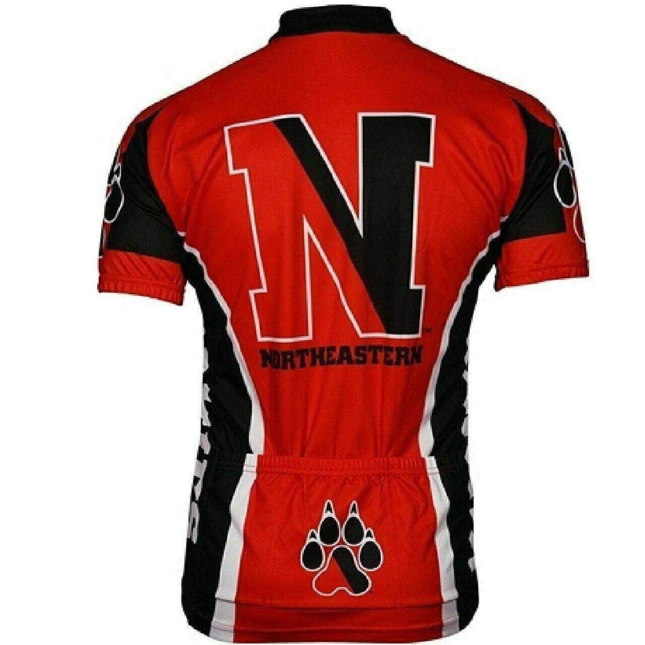 Cycling Jersey Northeastern University Huskies Full zip Men's Short Sleeve