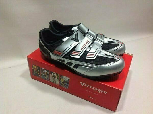 Vittoria Trail Mountain Bike Shoe Black/Silver NIB NOS 40.5