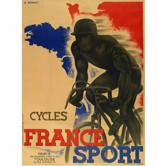 Cycling Poster Cycles France Sport Poster Fine Art by A. Bernat 11" x 17"