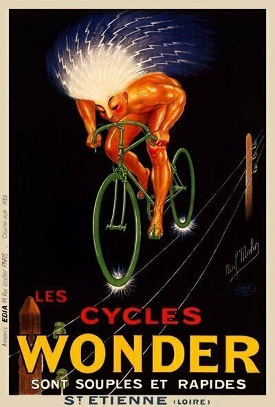 Cycling Poster Cycles Wonder Poster Vintage Bicycle Poster 11" x 17"