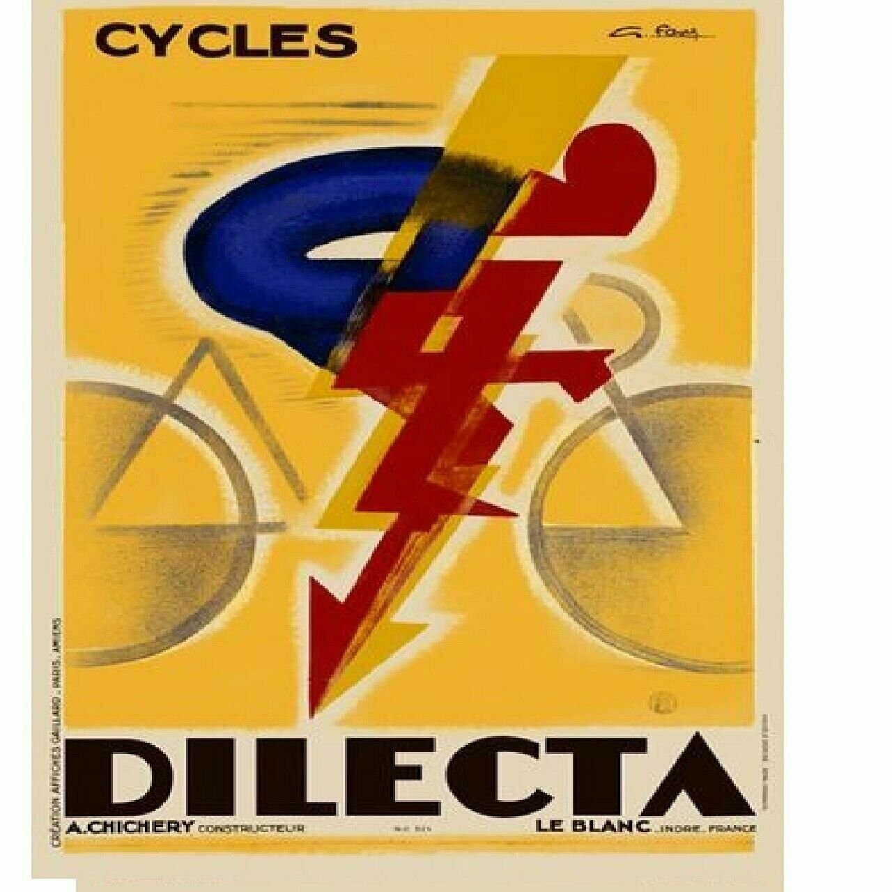 Cycling Poster Cycles Dilecta Poster Vintage Bicycle Poster 24" x 36"