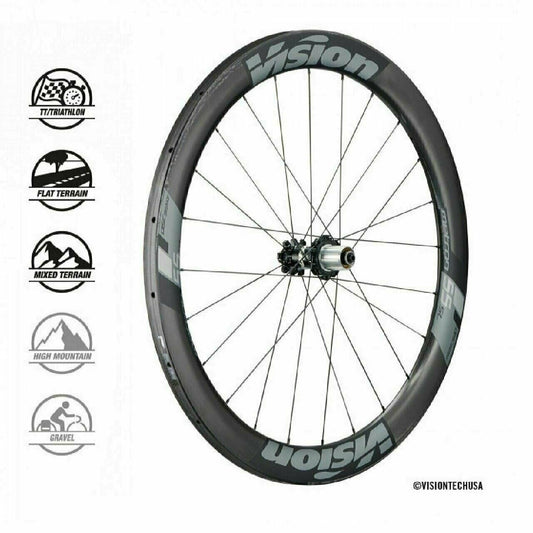 Vision Metron 55 SL Carbon Tubular 6 Bolt Disc Brake Wheel Set 21F / 24R