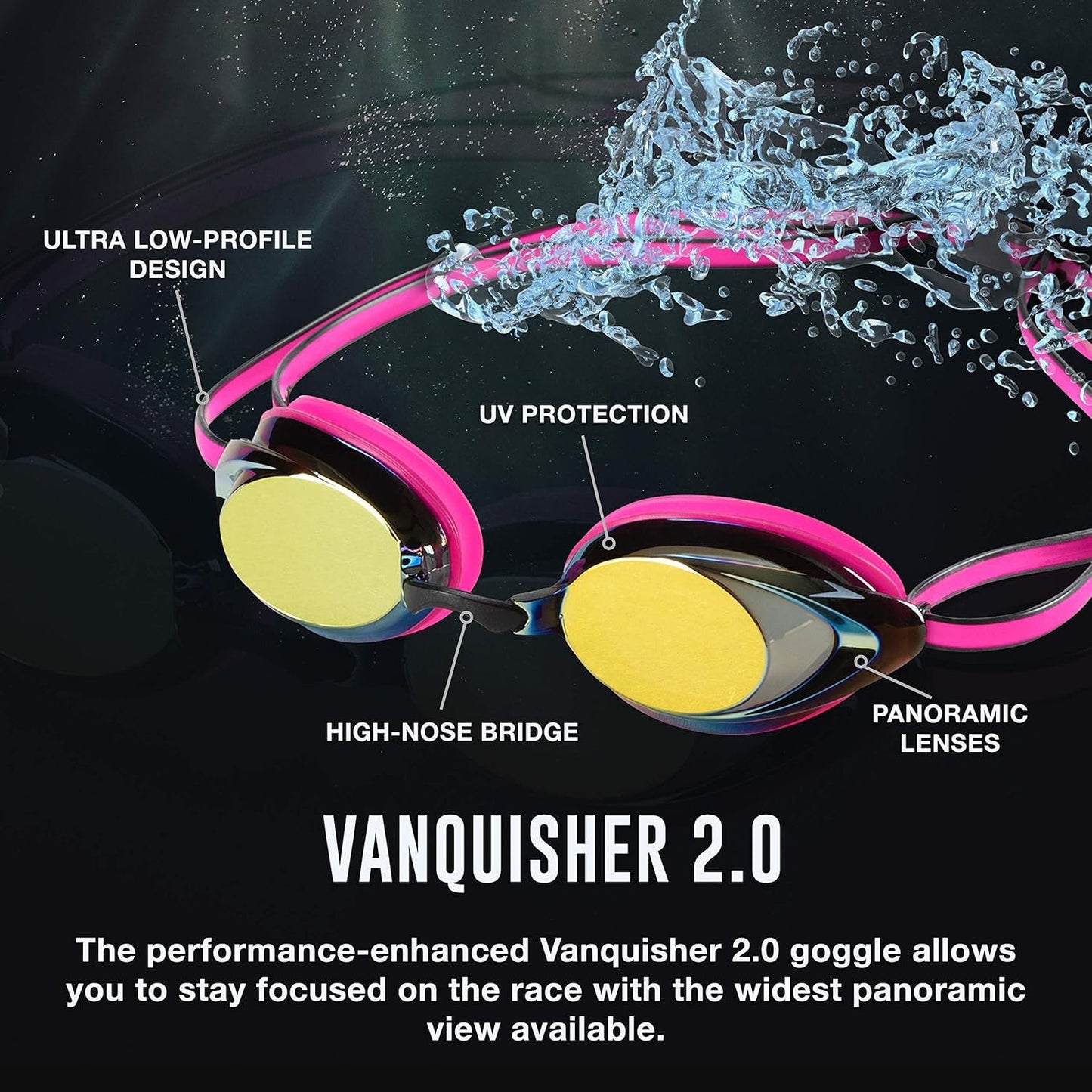 Speedo Women's Swim Goggles Mirrored Vanquisher 2.0