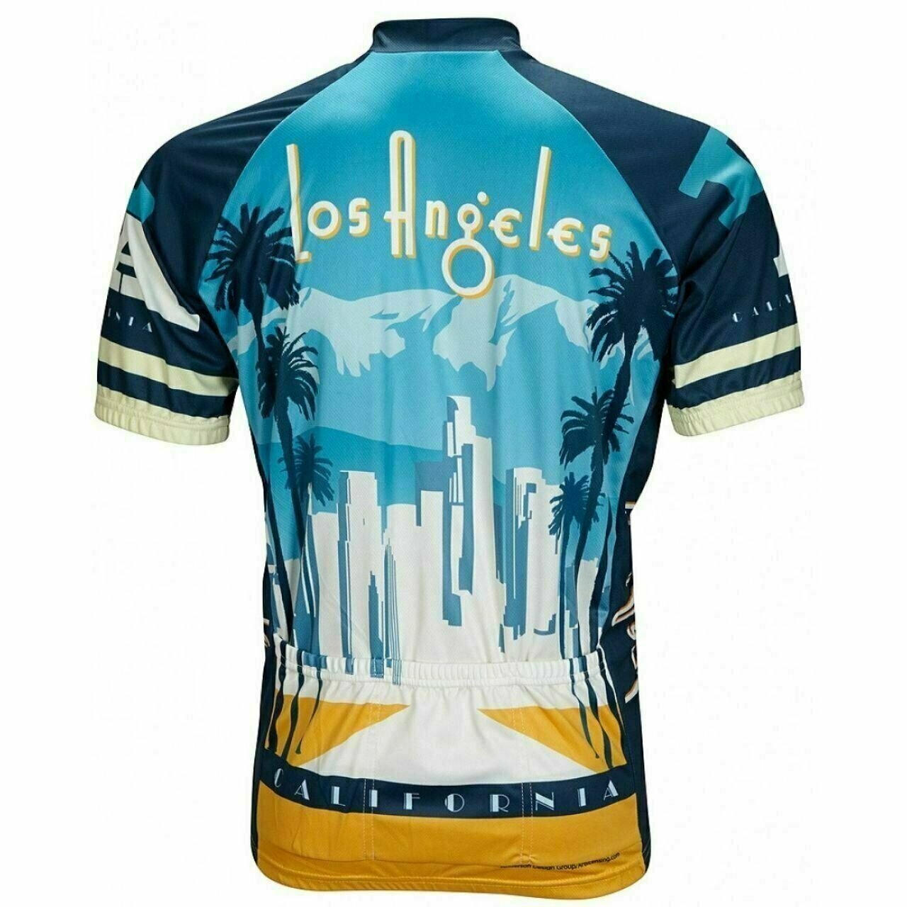 Cycling jersey LA Los Angeles Skyline Short sleeve 19" zip men's