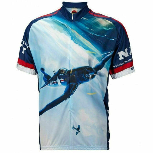 Cycling Jersey US Navy Corsair WWII Short sleeve Full zip men's cycling jersey