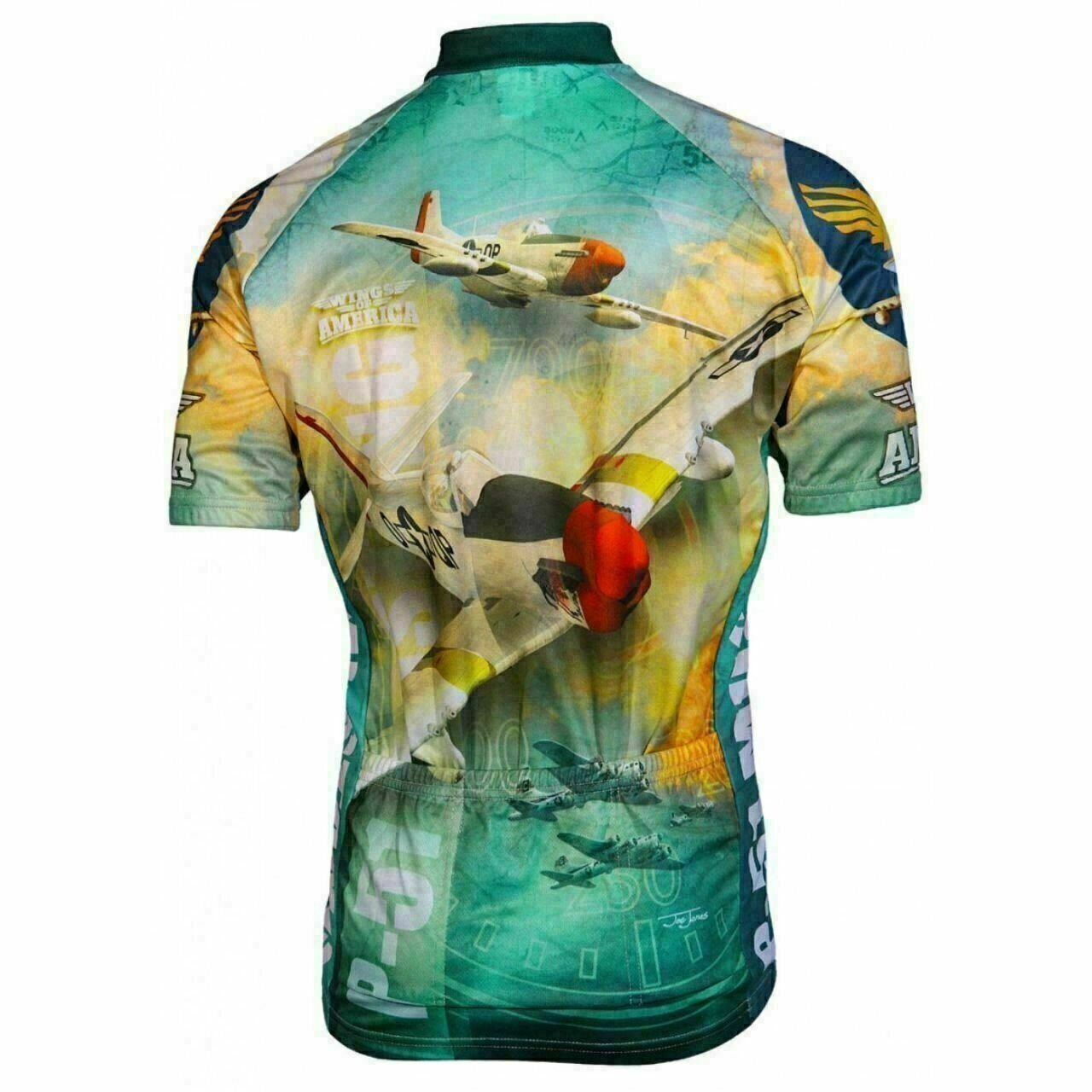 World Jerseys Men's P-51 Mustang Airplane Cycling Jersey