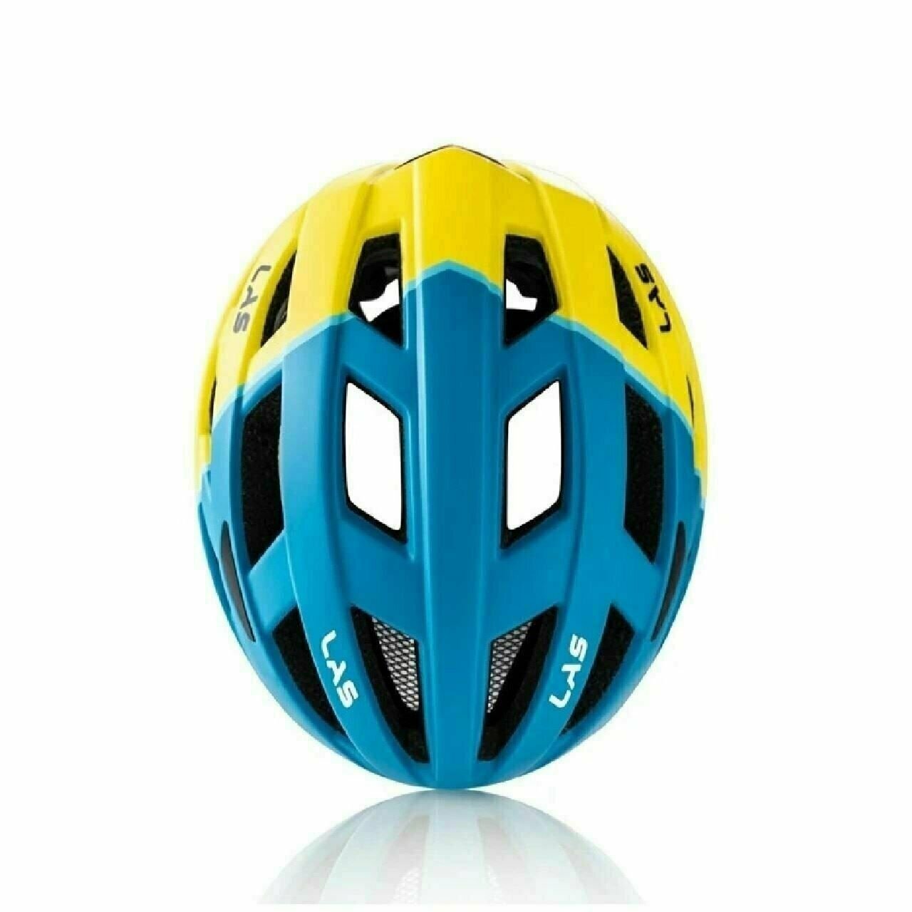 Cycling Helmet LAS Enigma Mountain Bike Helmet w/Removable Visor Blue/Yellow