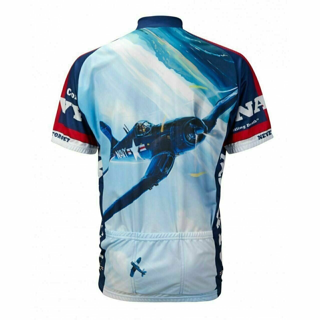 Cycling Jersey US Navy Corsair WWII Short sleeve Full zip men's cycling jersey