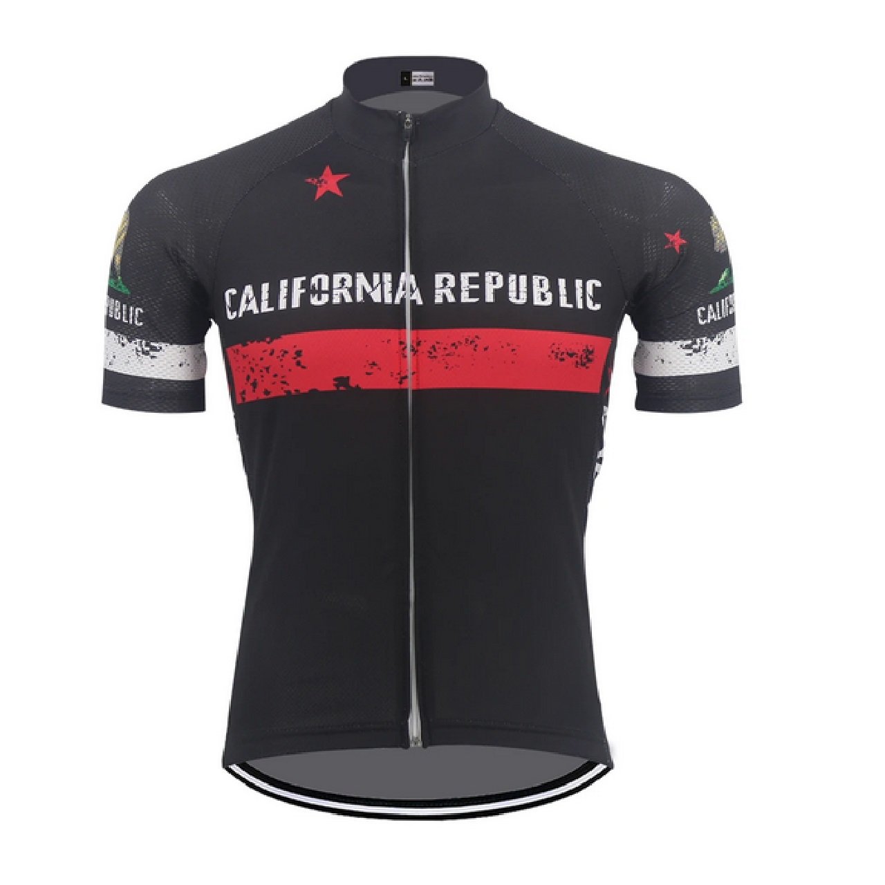 California Republic Men's Full Zip Cycling Jersey Black