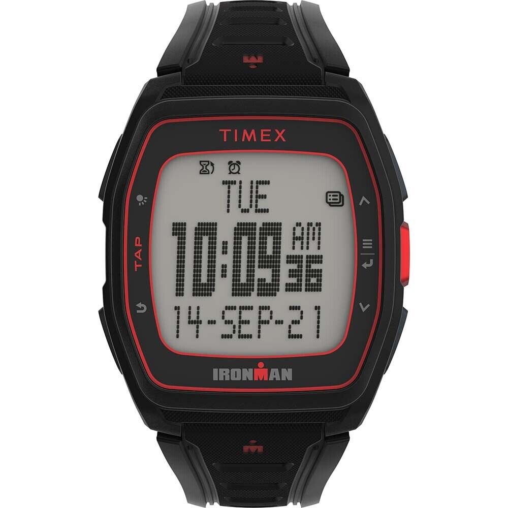 Timex IRONMAN® T300 Silicone Strap Watch - Black/Red