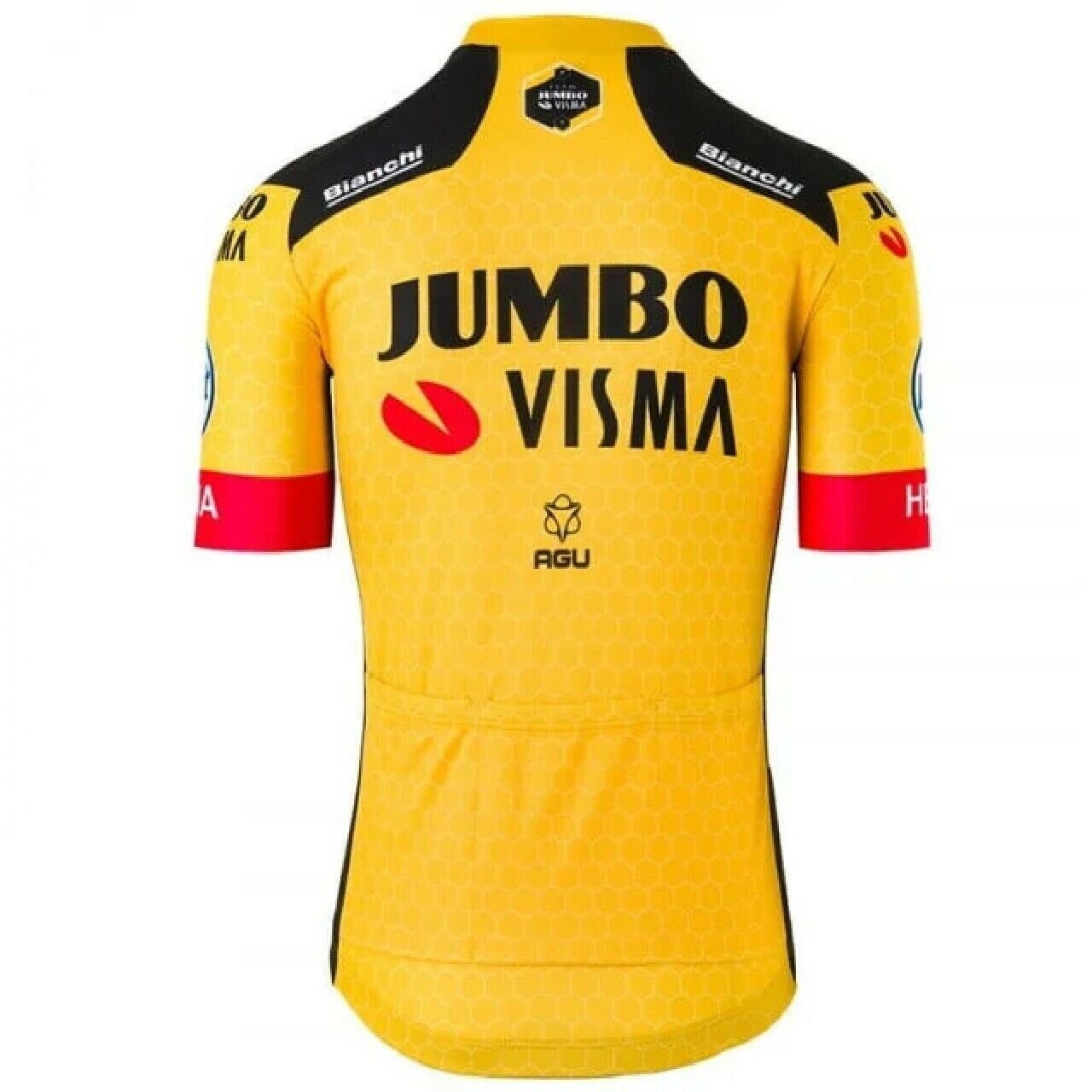 Cycling Jersey AGU Team Jumbo Visma Short Sleeve Cycling jersey Yellow