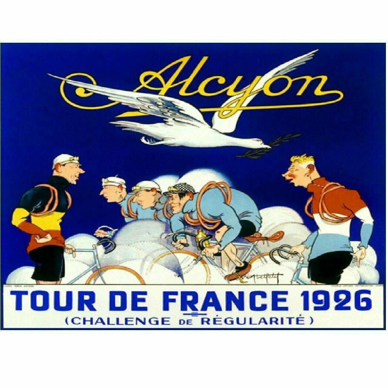 Poster Alcyon Tour De France  1926 Vintage Fine Art Bicycle Poster 18" x 24"