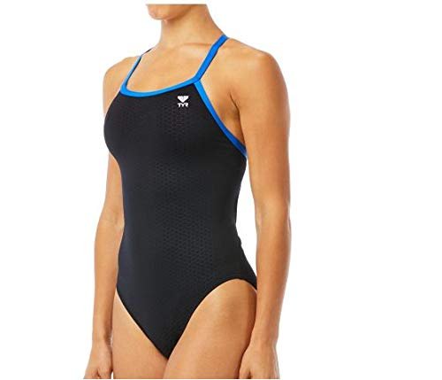 TYR Women’s Hexa Diamondfit Swimsuit, Black/Blue, 32