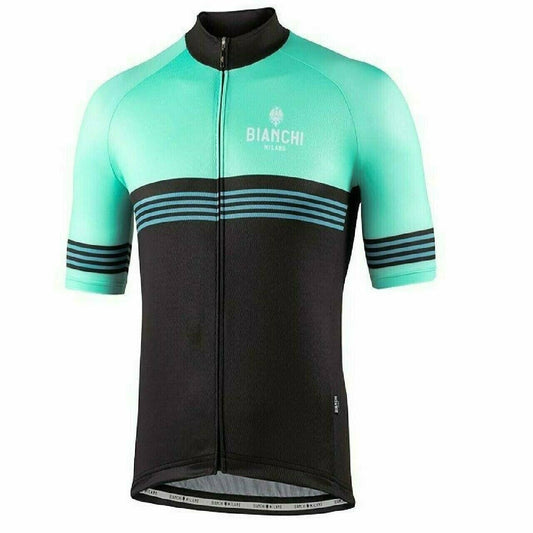 Cycling Jersey Nalini 2021 Bianchi Milano Prizzi Short Sleeve Black/Celeste