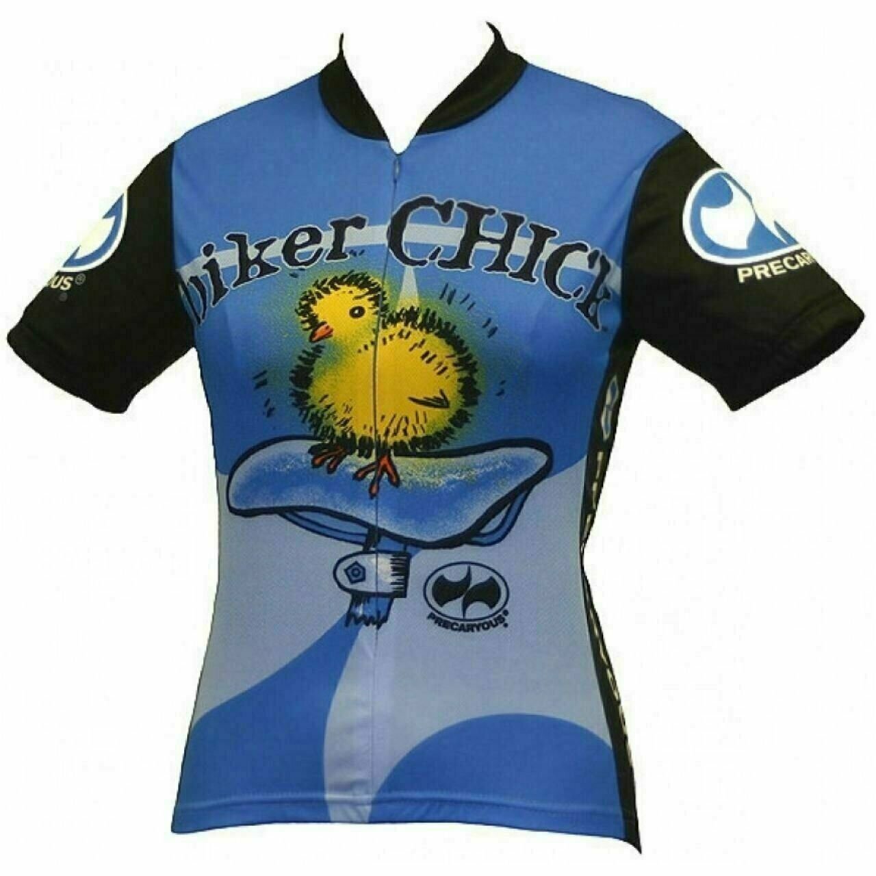 Cycling Jersey Biker Chick Women's Short sleeve Half zip Blue