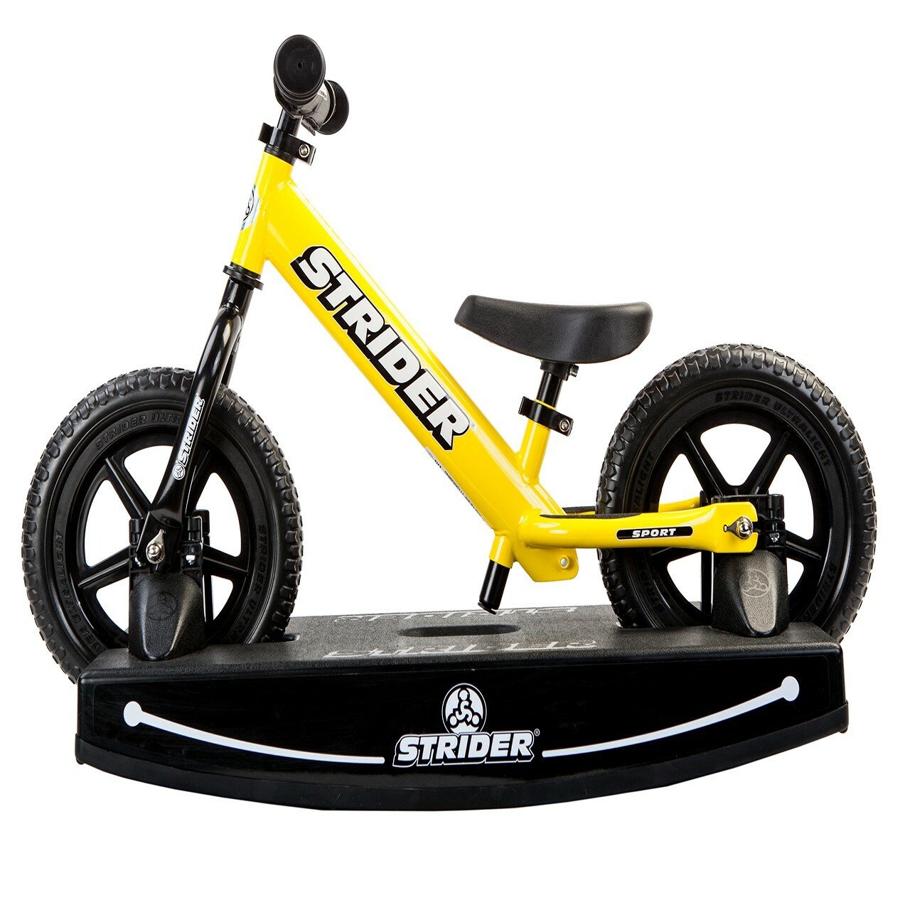 Strider 12 Sport Baby Bundle 2 in 1 Rocker base & balance bike learn to ride-Yellow