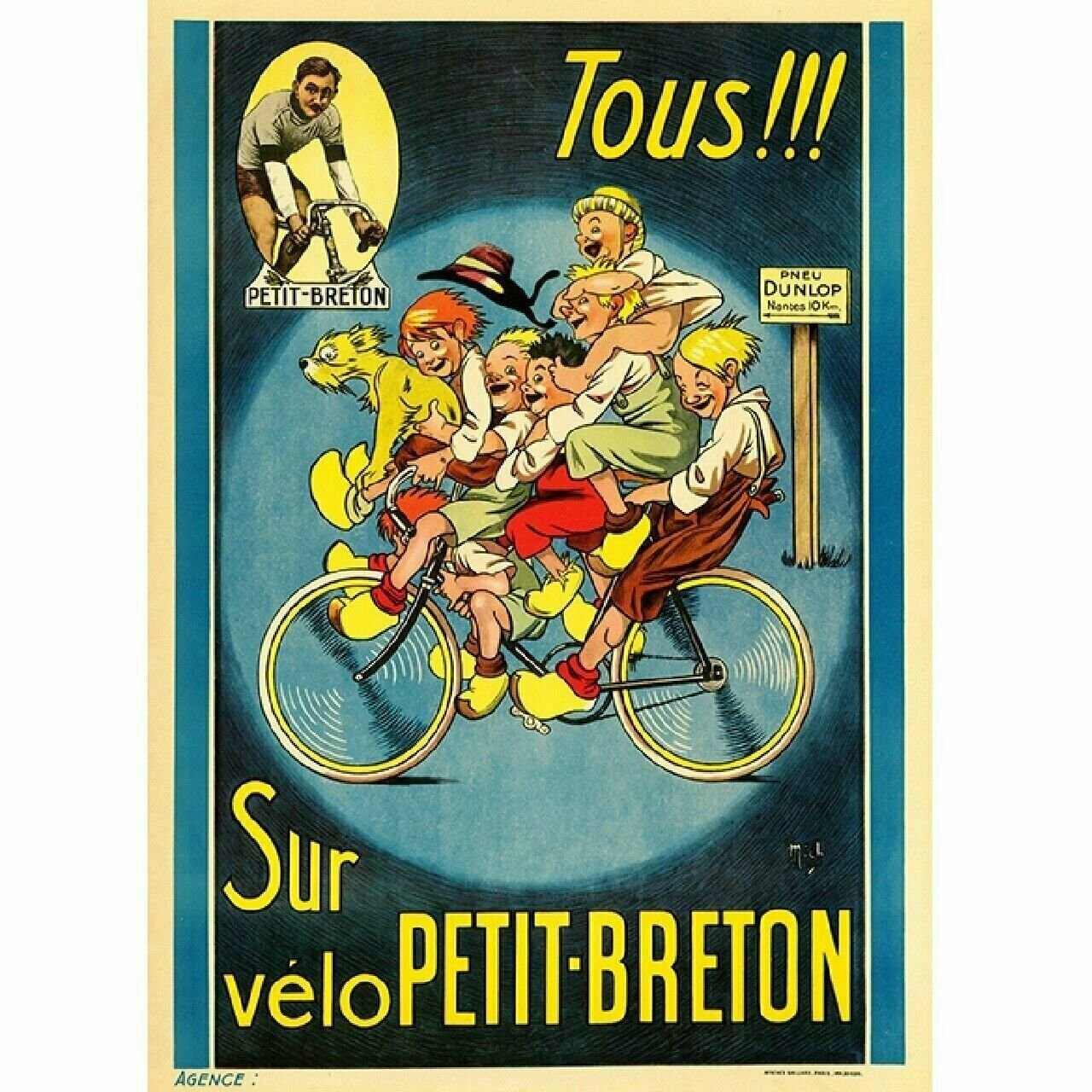 Cycling Poster Petit-Breton Bicycle Poster Fine Art Vintage 18" x 24"