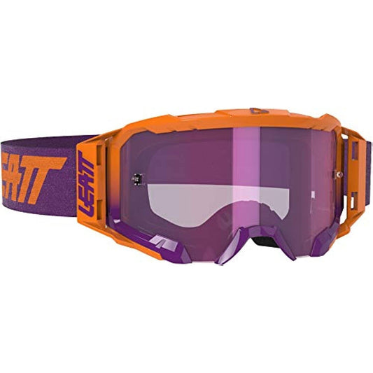 Leatt Brace 5.5 Velocity Iriz Goggles (NEON Orange/Purple Lens)