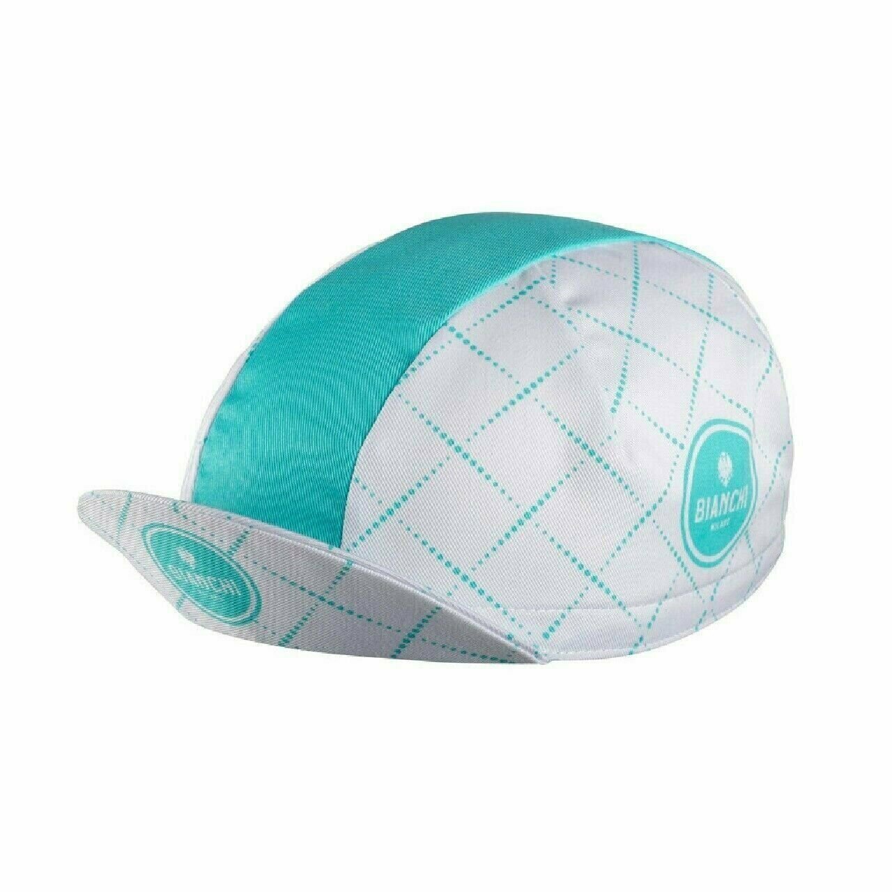 Bianchi Summer Cycling Cap White/ Celeste Squares