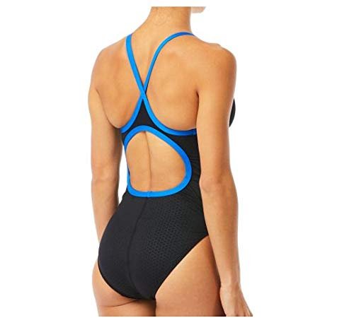 TYR Women’s Hexa Diamondfit Swimsuit, Black/Blue, 32