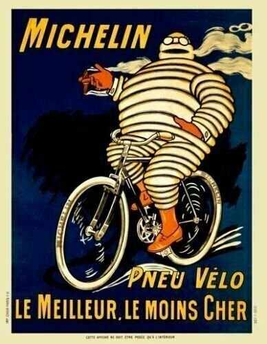 Cycling Poster Michelin vintage bicycle art Tour De France (1178) 18" x 24"