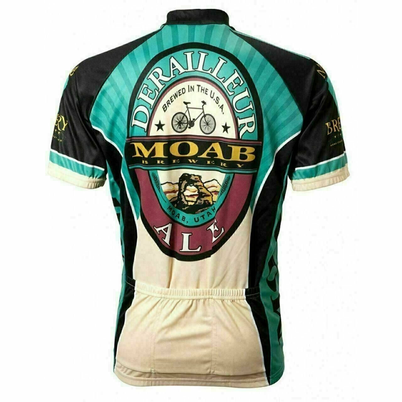 Cycling Jersey Moab Brewery Derailleur Ale beer Men's Full Zip Short Sleeve